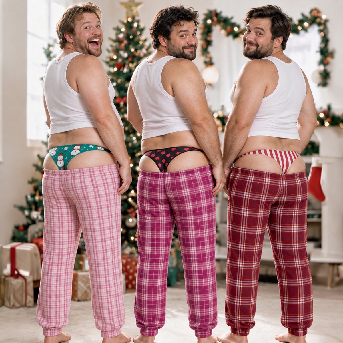 Personalized Funny Christmas Plaid Sweatpants Cheeky Christmas Gift LM32 670123