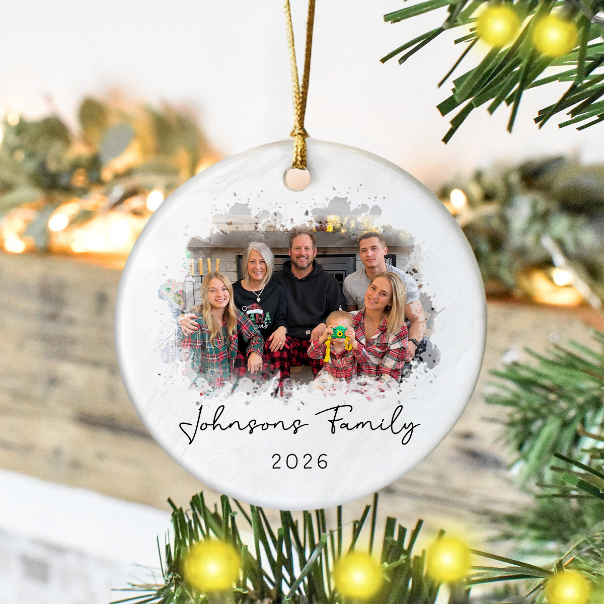 Personalized Family Photo Ceramic Ornament Unique Christmas Gift HA75 919050