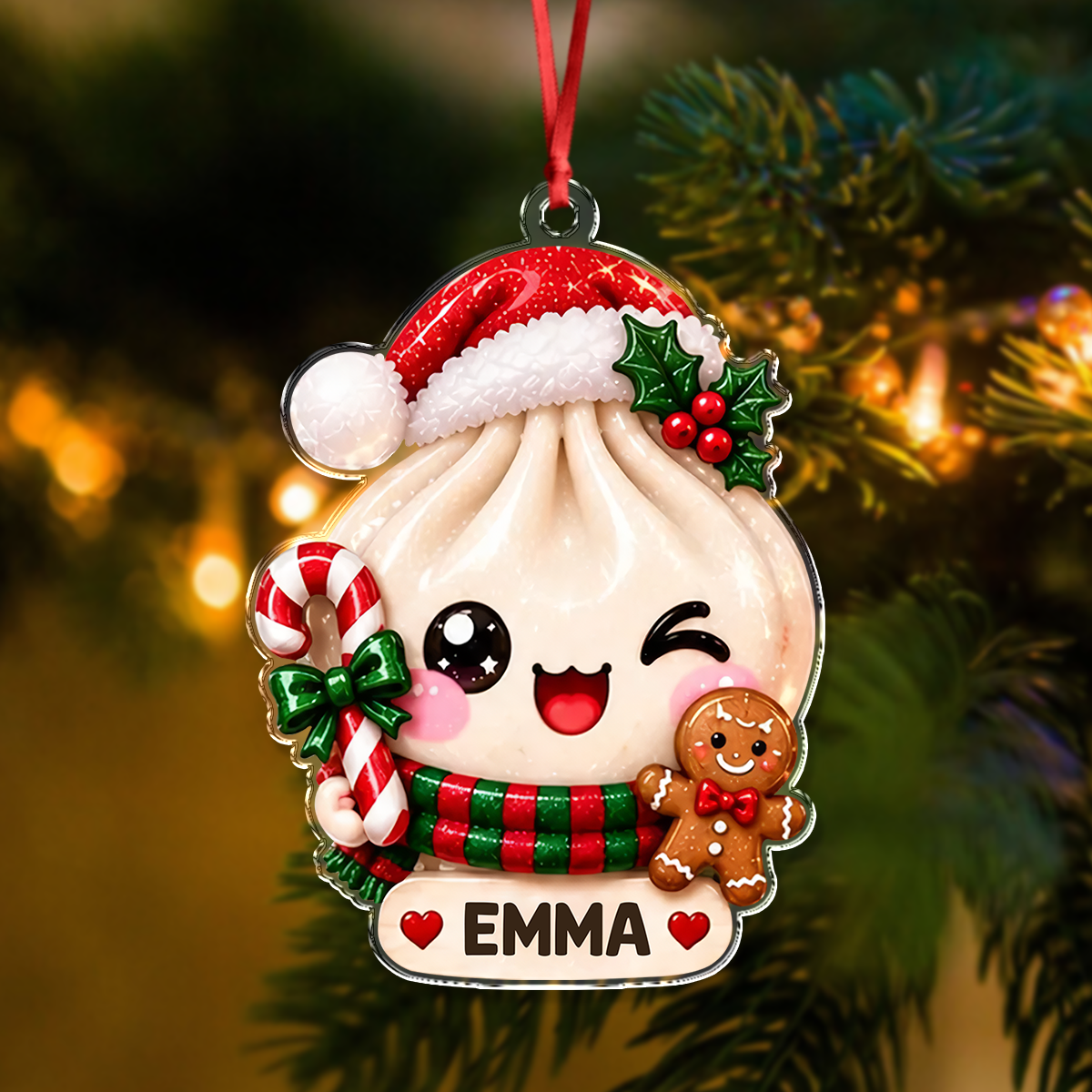 Personalized Christmas Dumpling Dim Sum Acrylic Ornament Christmas Gift HA75 919418
