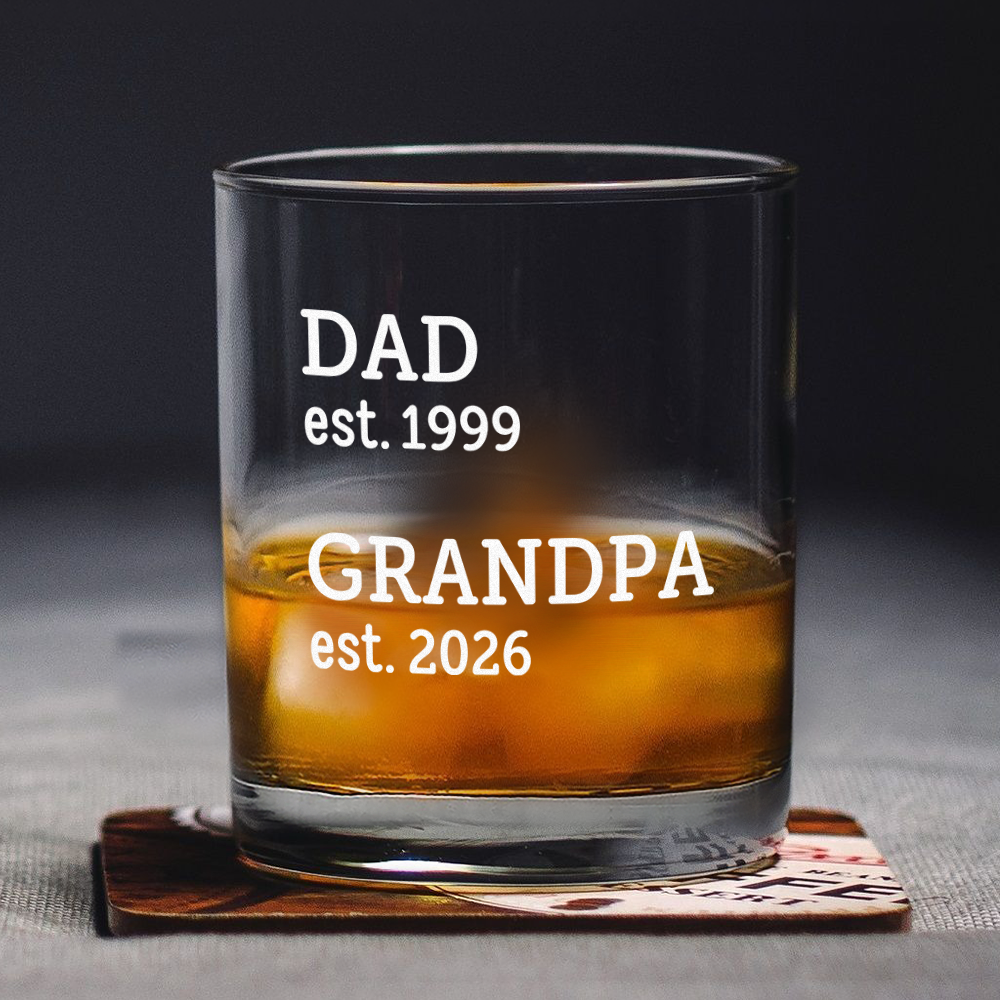 Personalized Dad Est. Grandpa Est. Whiskey Glass Father's Day Gifts LM32 669073