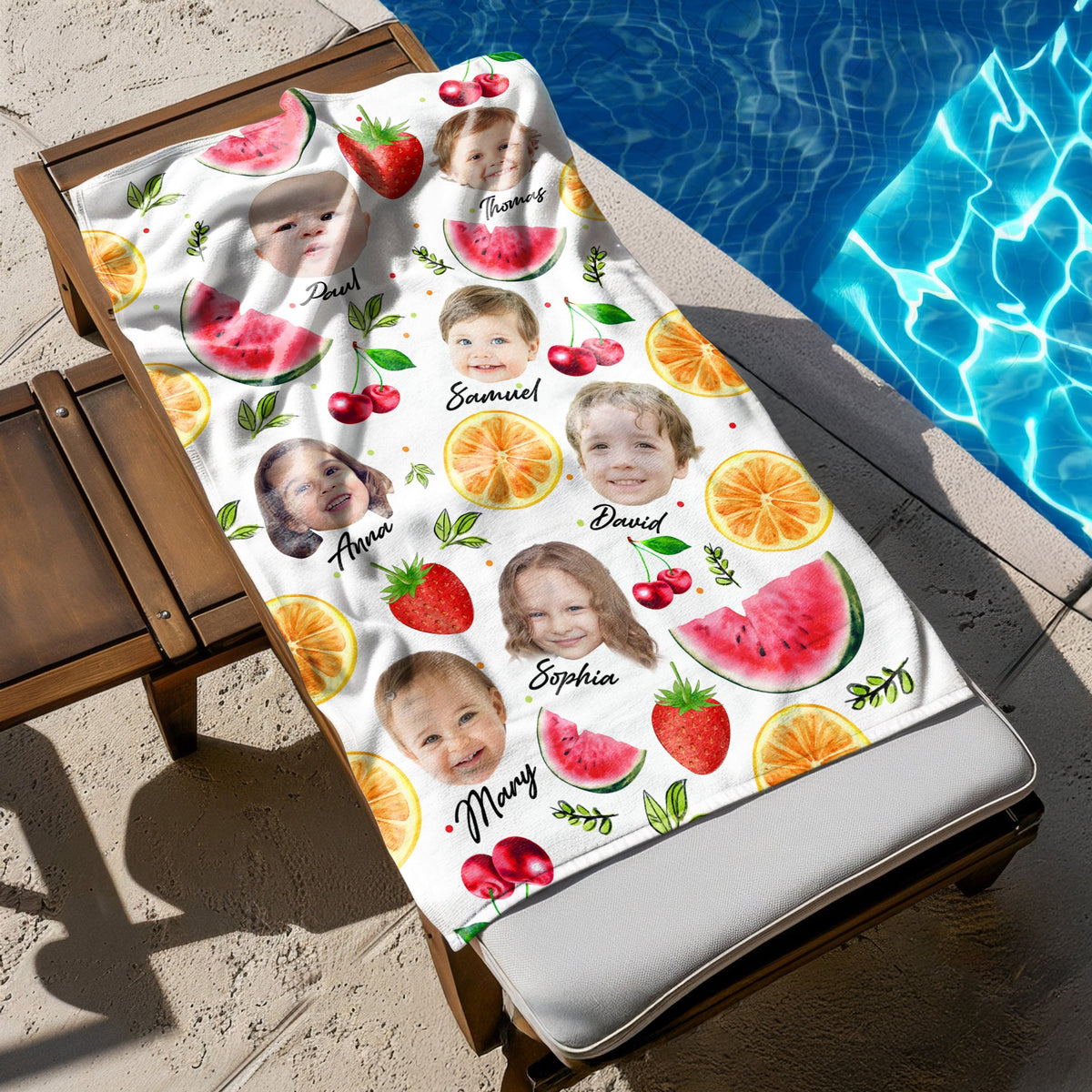 Custom Cute Face Watercolor Tropical Summery Beach Towels LM32 893449
