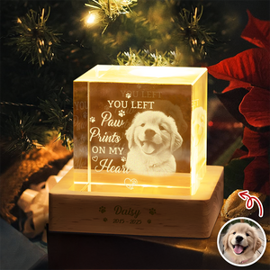 Custom Photo Memorial Once By My Side Forever In My Heart Engraved Crystal Photo With Light CH07 910082