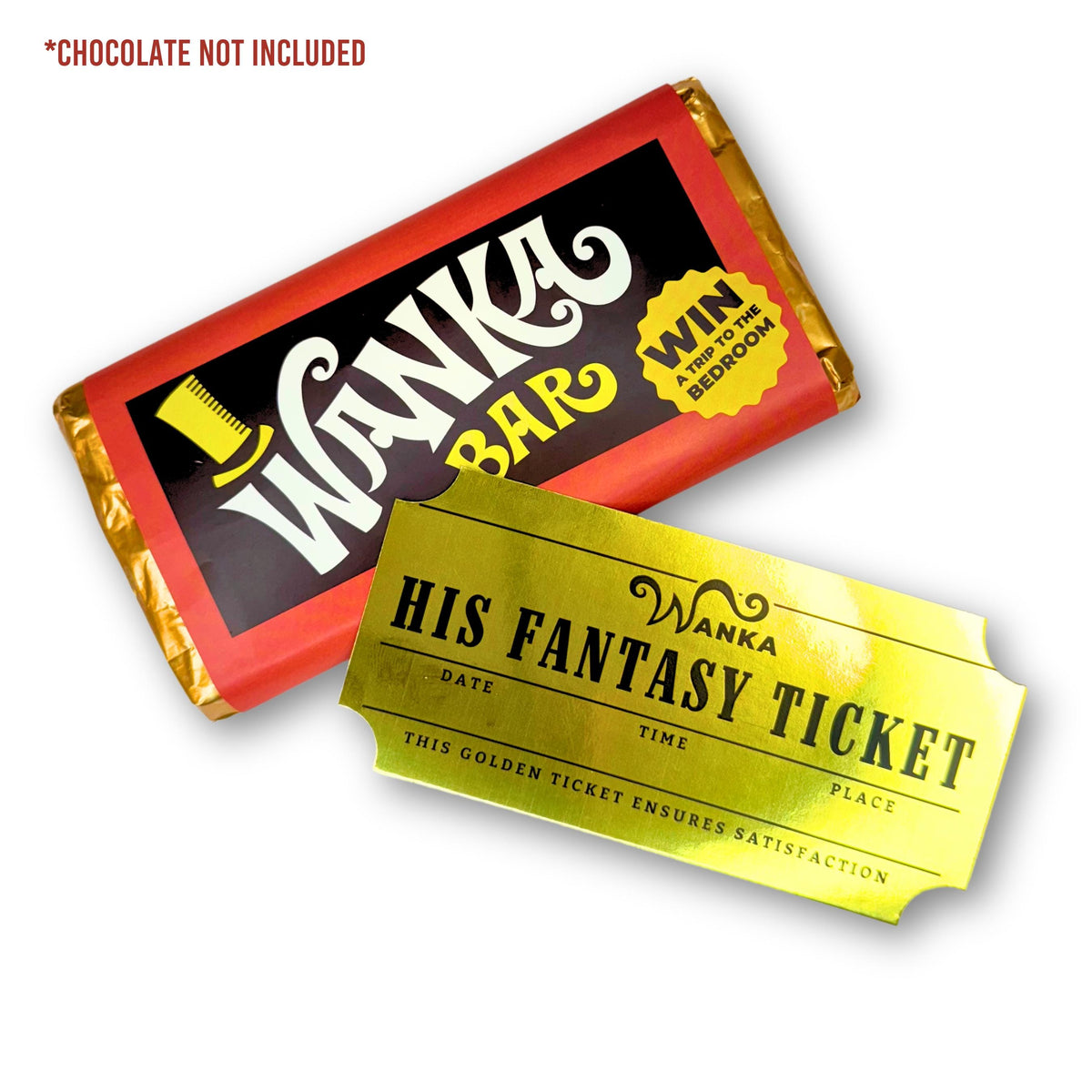 Funny Golden Ticker with Chocolate Wrapper Gift, Valentines Gift For Him, Husband, Boyfriend LM32 899001