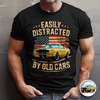 Custom Photo Easily Distracted by Old Cars Classic Car Guy Funny Vintage Dark Shirt CH07 180032
