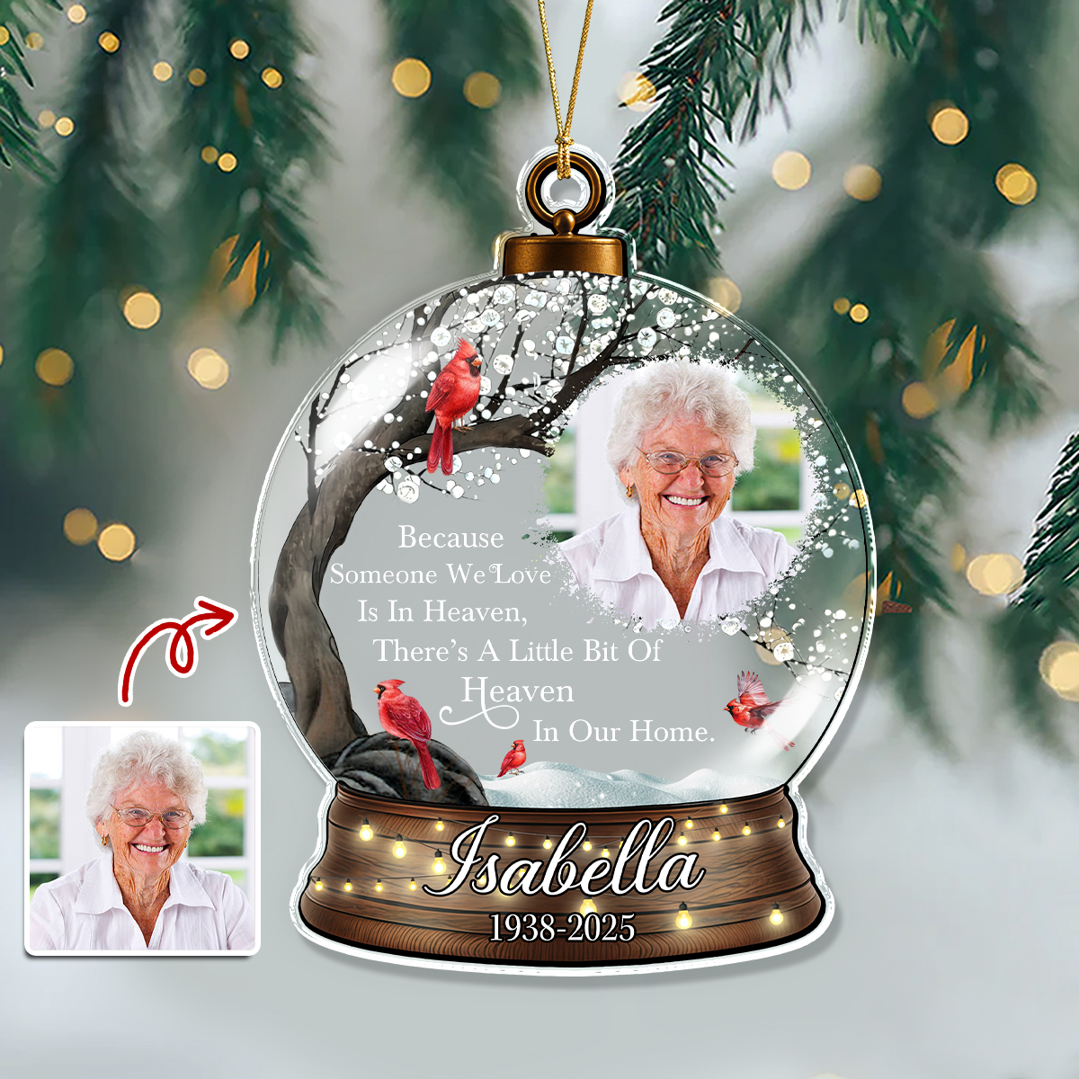 I'm Always With You - Personalized Memorial Photo Acrylic Ornament CH07 896480