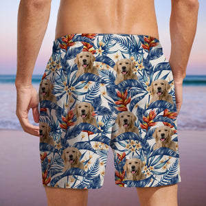 Custom Dog Photo Hawaii In The Air Family Man's Beach Short HO82 894270