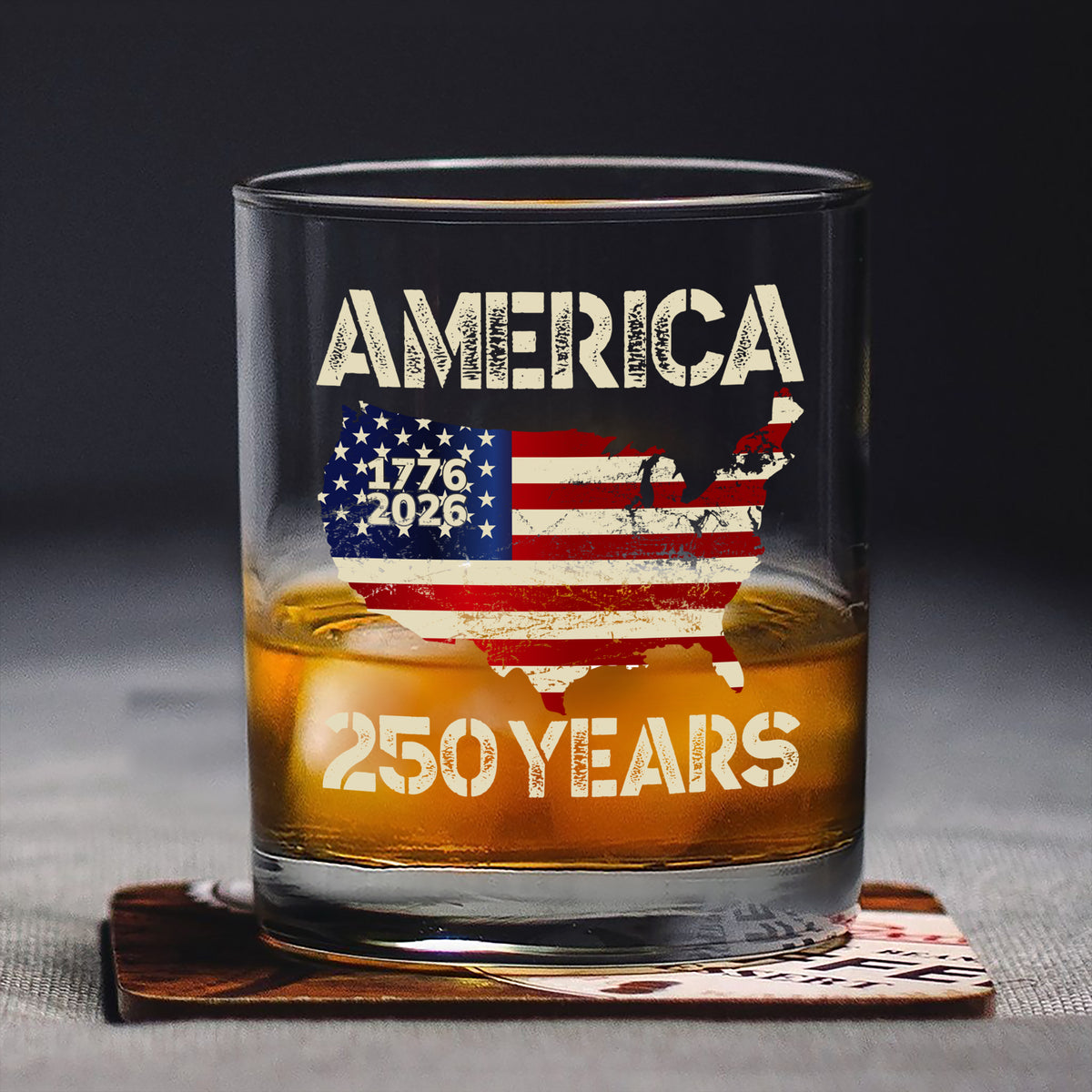 250 Years America Anniversary 250th Independence Day Whiskey Glass HA75 897356