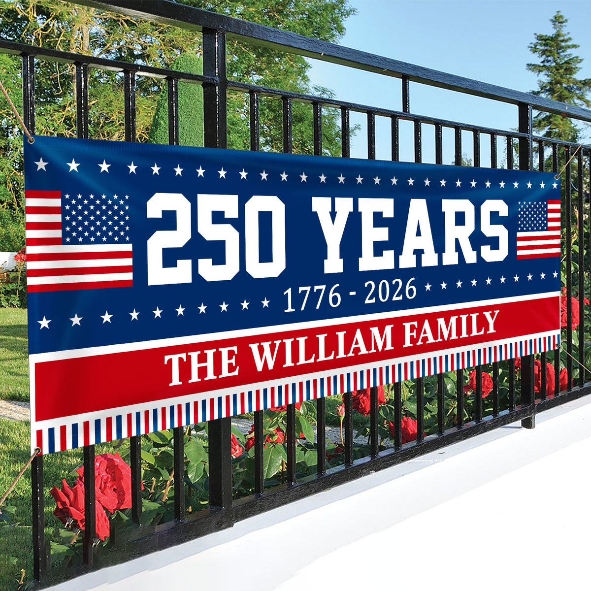 Custom Family Name 250 Years Of America Banner TH10 898297