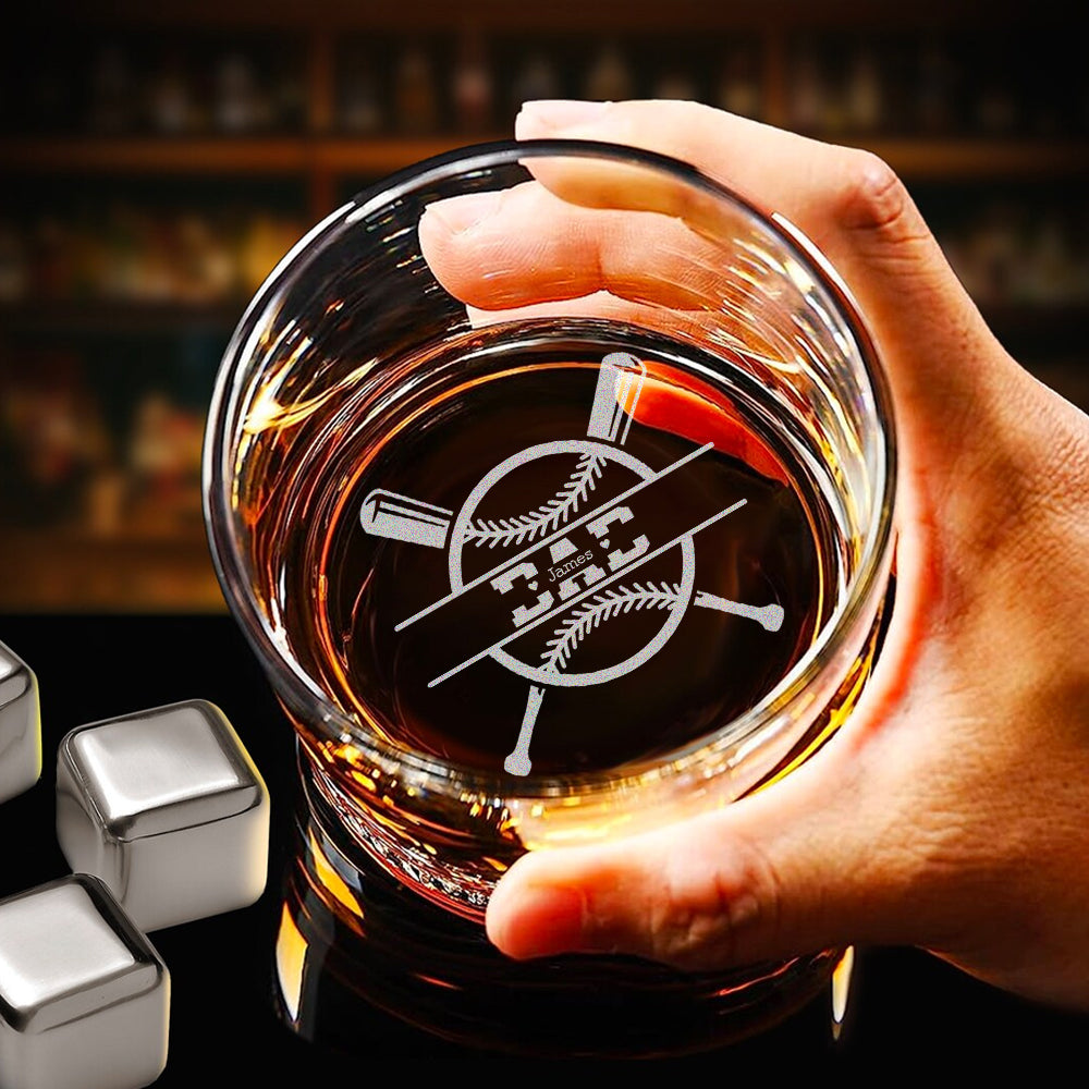Custom Photo Father's Day Baseball Whiskey Glass TH10 892869