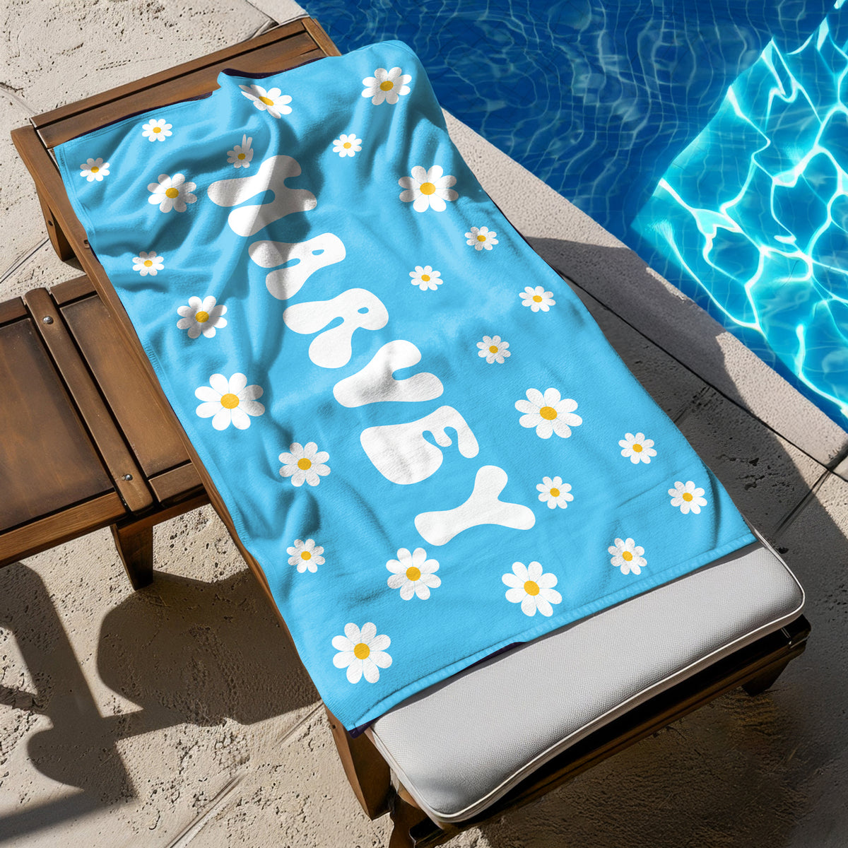 Custom Name Daisy Beach Towel For Summer TH10 894167
