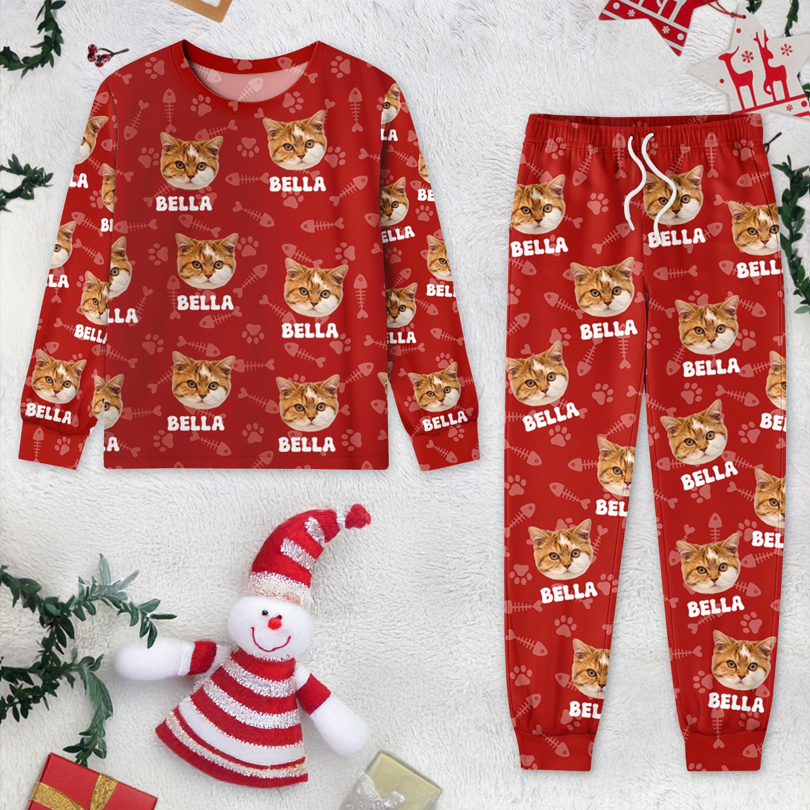 Custom Cute Cat Photo Sleepwear For Cat Dad Cat Mom CH07 899136