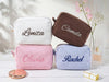 Personalized Name Embroidered Waffle Cosmetic Bag - Gift For Mom, Girlfriend, Women, Bridesmaid Gift LM32 899547