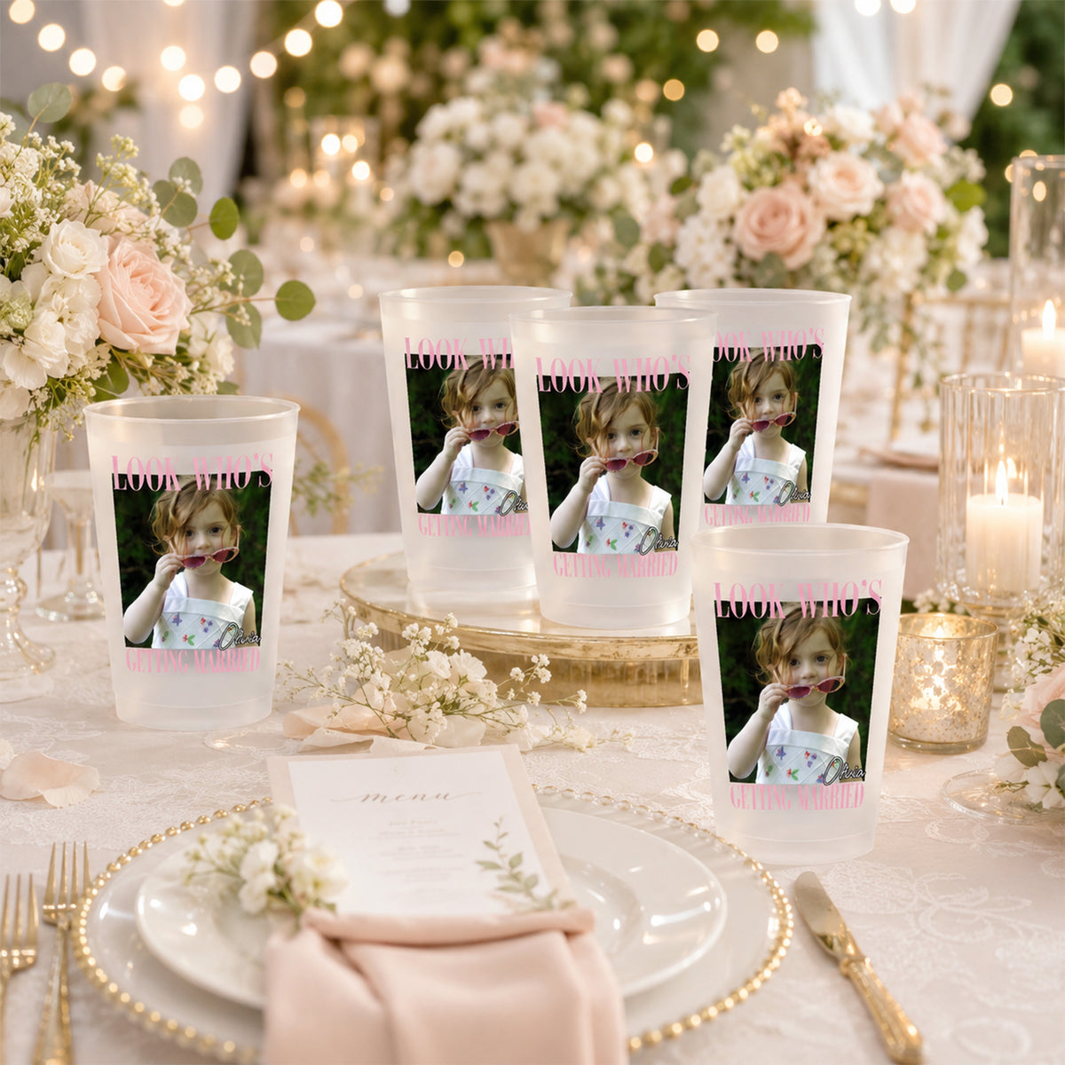 Custom Photo Look Who's Getting Married Cups - Personalized Bachelorette Gift CH07 180214