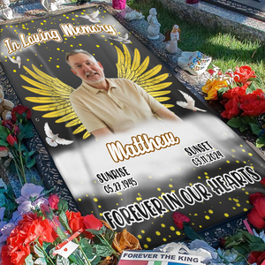 Custom Photo In Loving Memory Grave Blanket TH10 892689