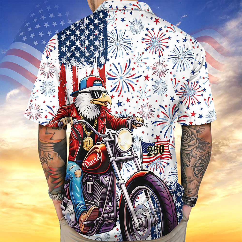 Personalized Name Eagle US Flag Hawaii Shirt HA75 920892