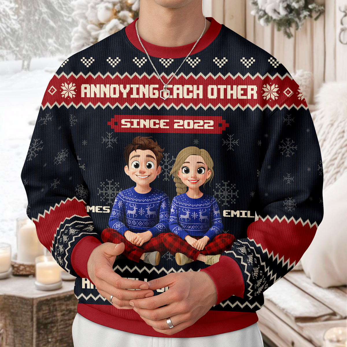 I'm Yours No Refunds Funny Couple Personalized Ugly Sweater HA75 897996