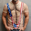 Hairy Body USA Flag Swimsuit 3D Shirt for Men, Funny Patriotic Mankini Tee HA75 921786