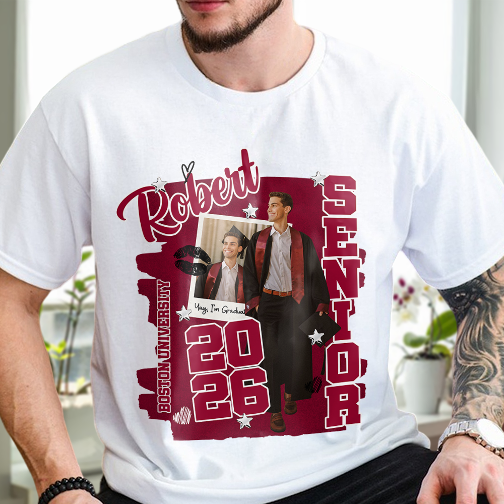 Custom Photo Senior Graduation Class of 2026 Bright Shirt Grad Gift HO82 901656