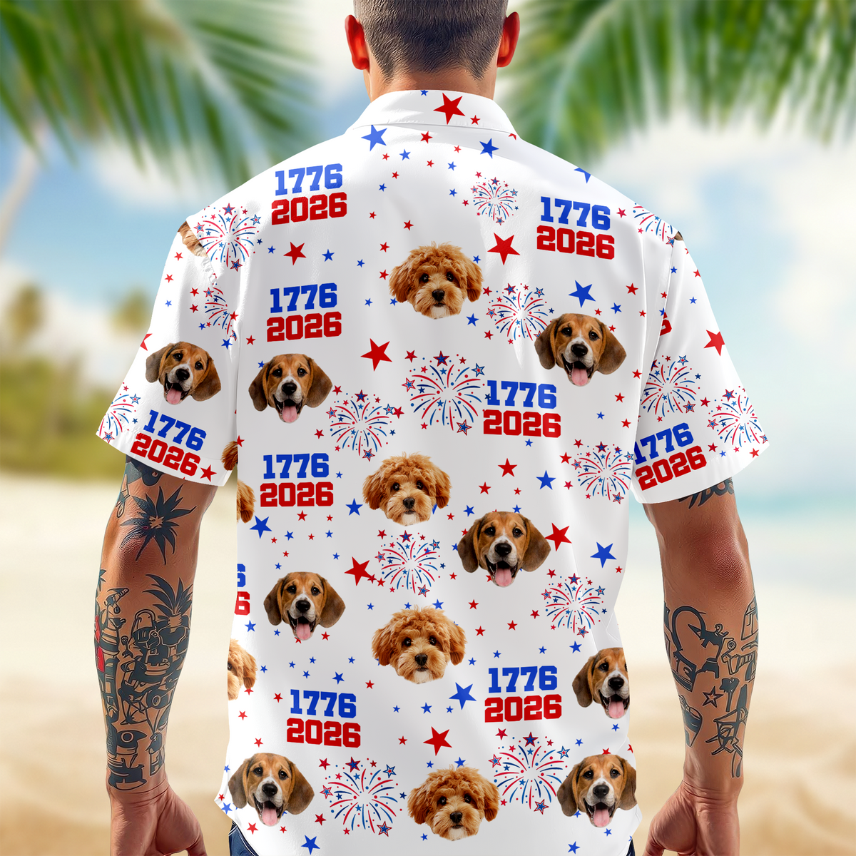 Custom Dog Photo America 1776 - 2026 Hawaii Shirt TH10 169191