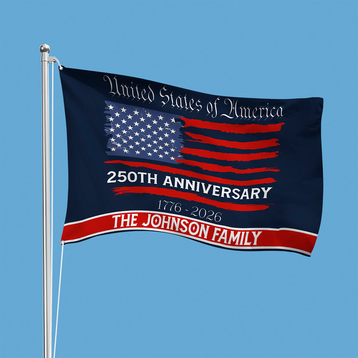 Personalized Family Name USA 250th Anniversary Banner House Flag TH10 898293