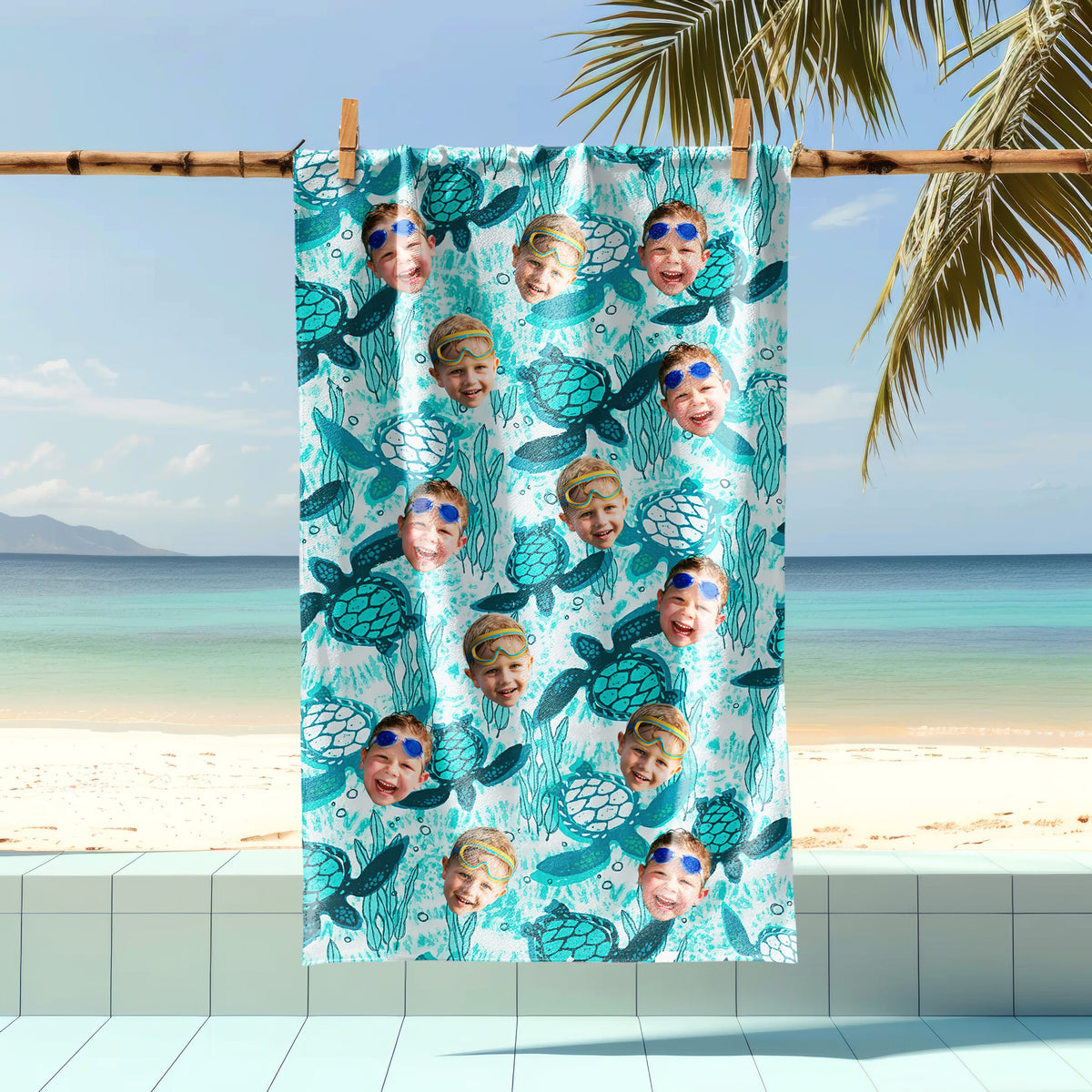 Custom Photo Turtles Pattern Beach Towel HO82 894068