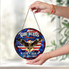 Custom Family Name Patriotic 250th Anniversary God Bless America Eagle 1776–2026 Stained Glass Suncatcher HO82 901484
