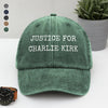 Justice for Charlie Kirk Washed Denim Baseball Cap HO82 65764