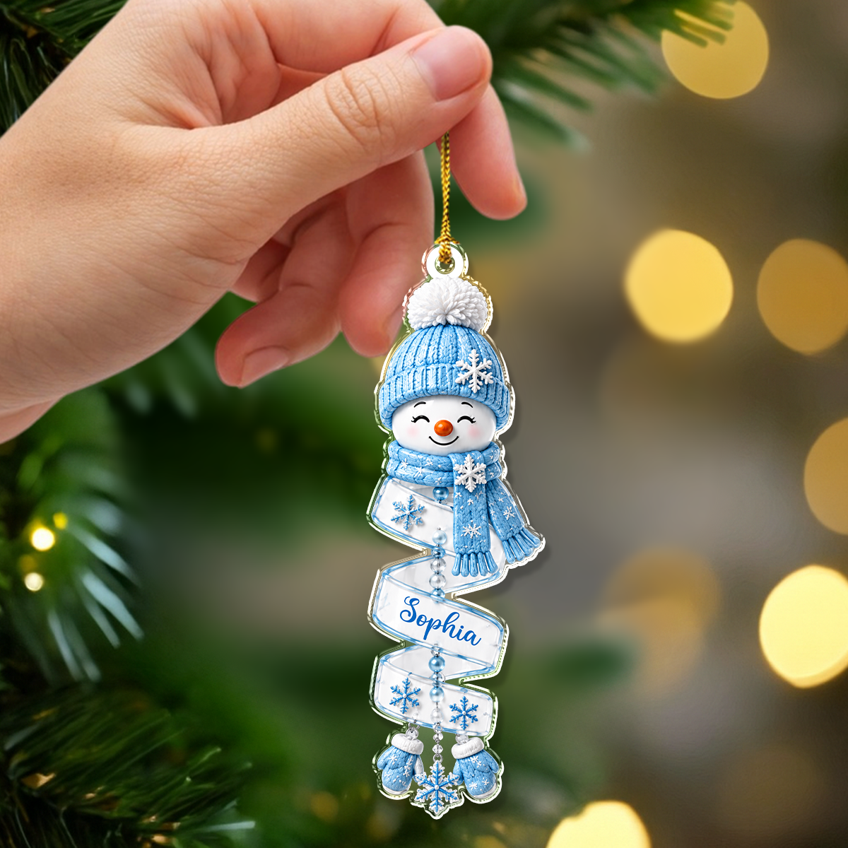 Custom Name Snowman Christmas Acrylic Ornament, Personalized Holiday Keepsake, Christmas Decoration HA75 919214