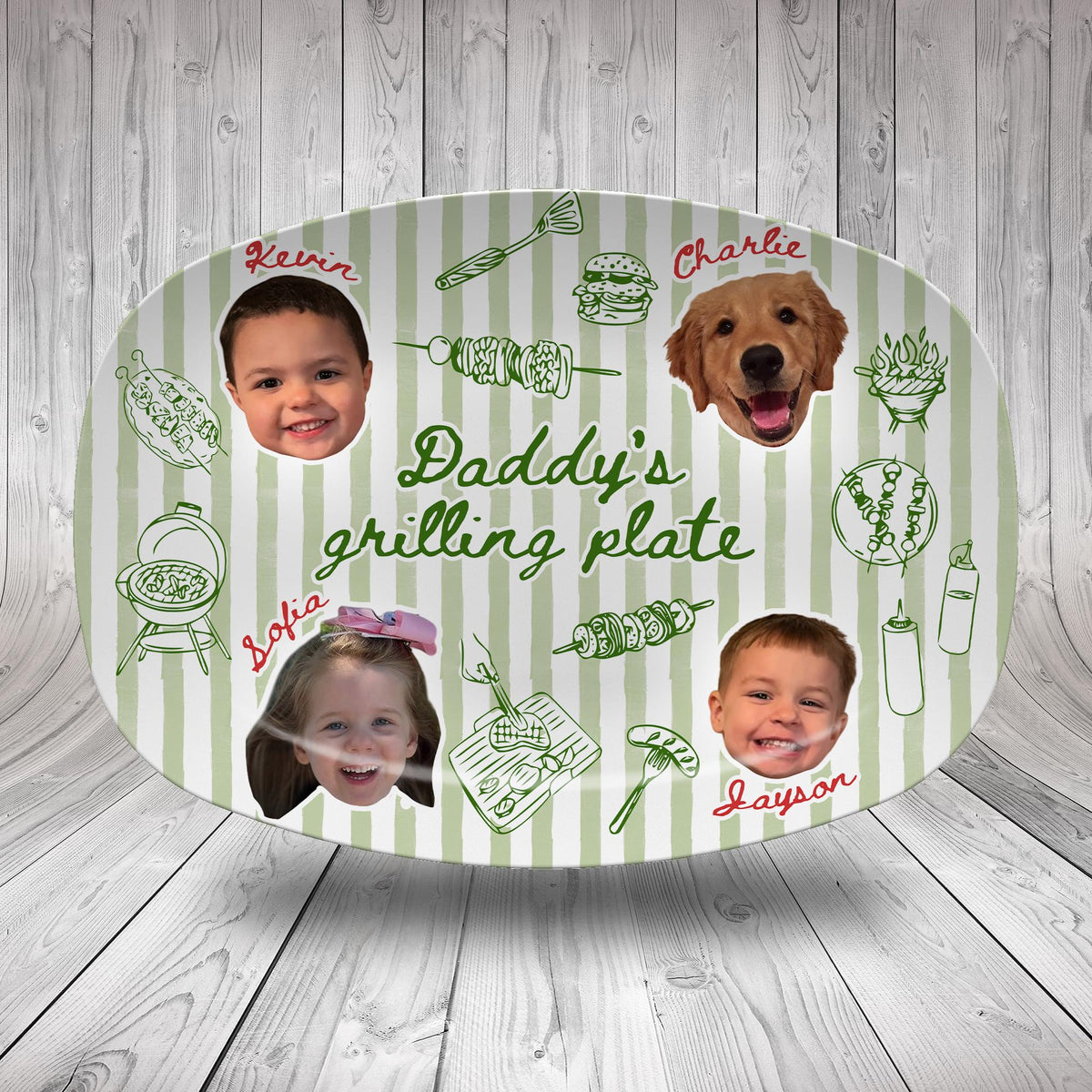 Custom Baby Face Daddy's Grilling Platter - Father’s Day Gift for Dad LM32 669167