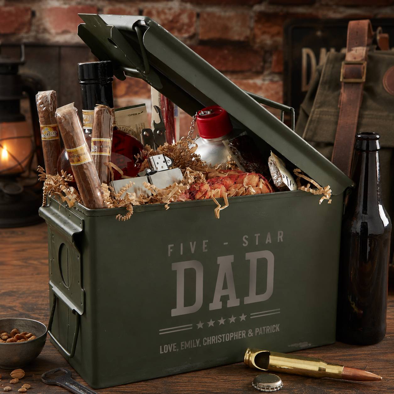 Personalized Five Star Dad Ammo Box, Father's Day Gifts, Gifts for Him, Dad Gifts, Gifts for Men, Personalized Gifts for Dad HO82 902654