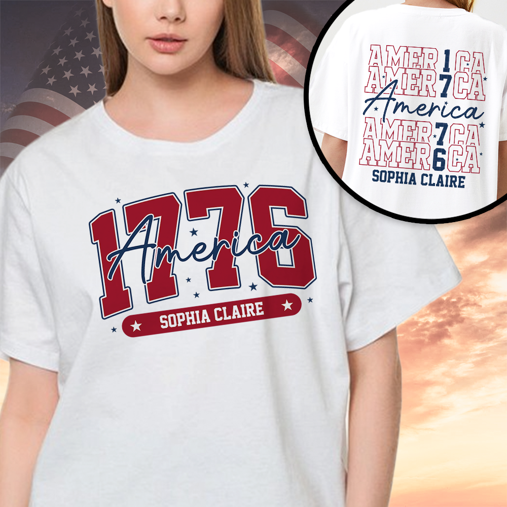 Custom Name America 1776 Front And Back Shirt TH10 898927