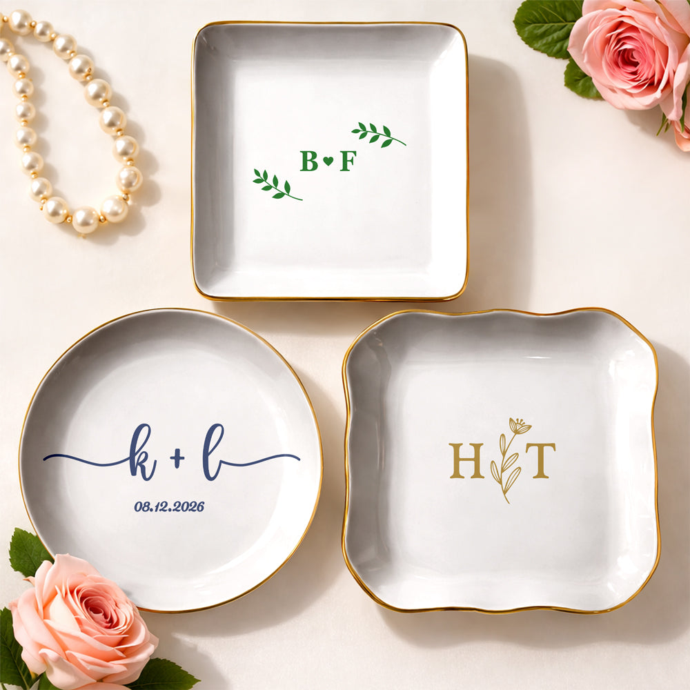 Custom Couple Initial Jewelry Dish Wedding Gift for Bride & Groom, Anniversary Keepsake Gift LM32 669899