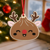 Personalized Christmas Squishee Bundle, Reindeer Dumpling Wood Ornament HA75 919544