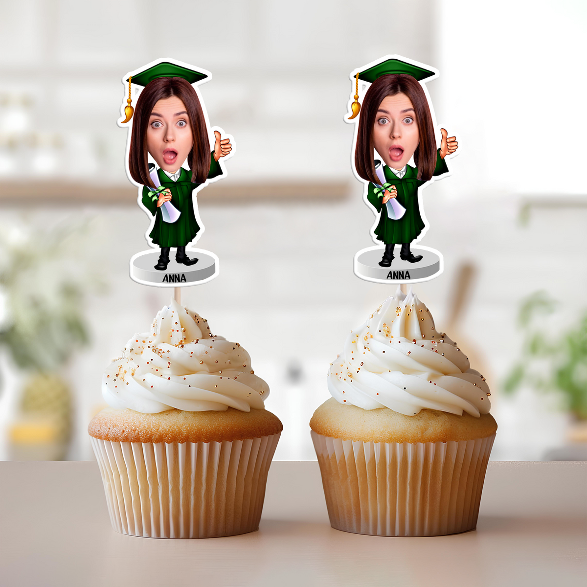 Custom Graduation Photo Acrylic Cupcake Topper Gifts For Graduation HO82 901400