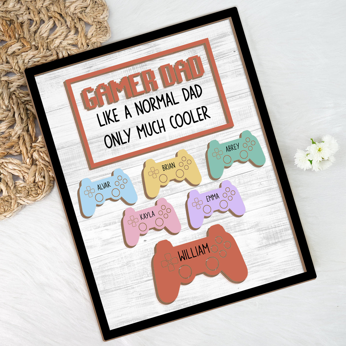Gamer Dad 2-Layered Wooden Plaque With Stand TH10 892991