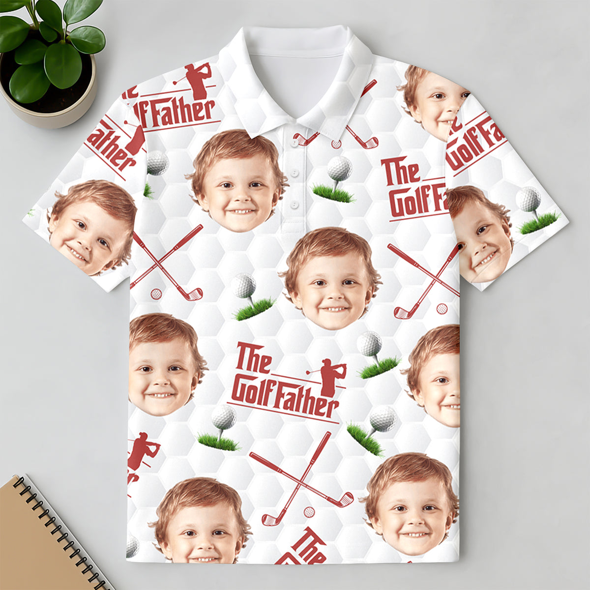 Custom Funny Face The Golf Father Polo Shirt Gift For Golfer, Golf Lovers CH07 899800
