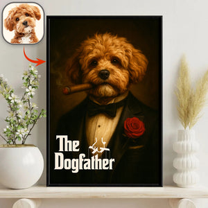Custom Photo Dogfather Catfather Classical Style Poster Gift For Dog Cat Lovers HO82 894840