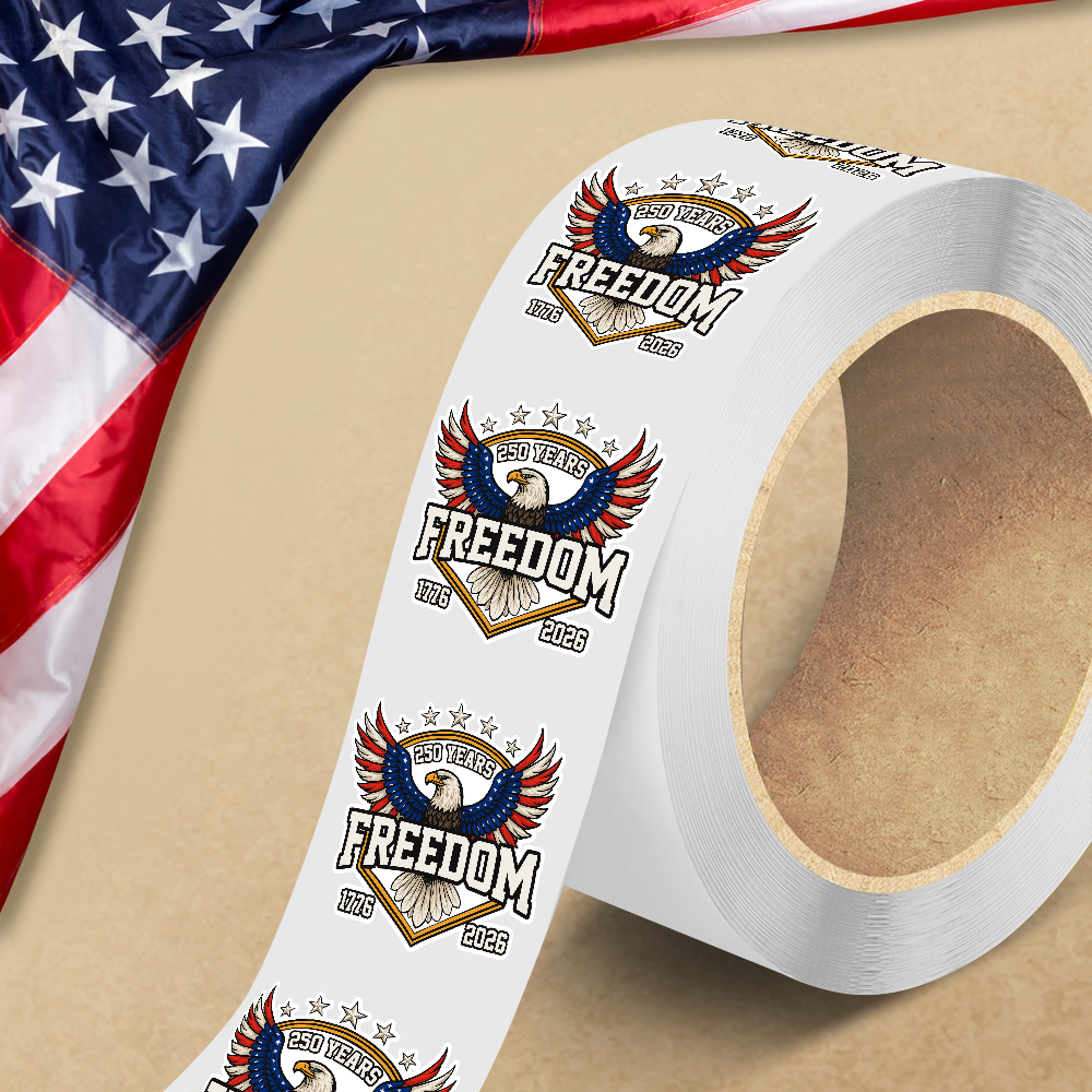 America 250 Years of Freedom 1776–2026 Anniversary Roll Sticker HA75 920350
