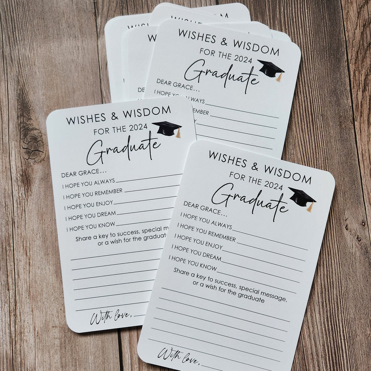 Set of 12 Graduation Wishes Cards - Advice Cards for Graduation Party - Graduation gift LM32 899753