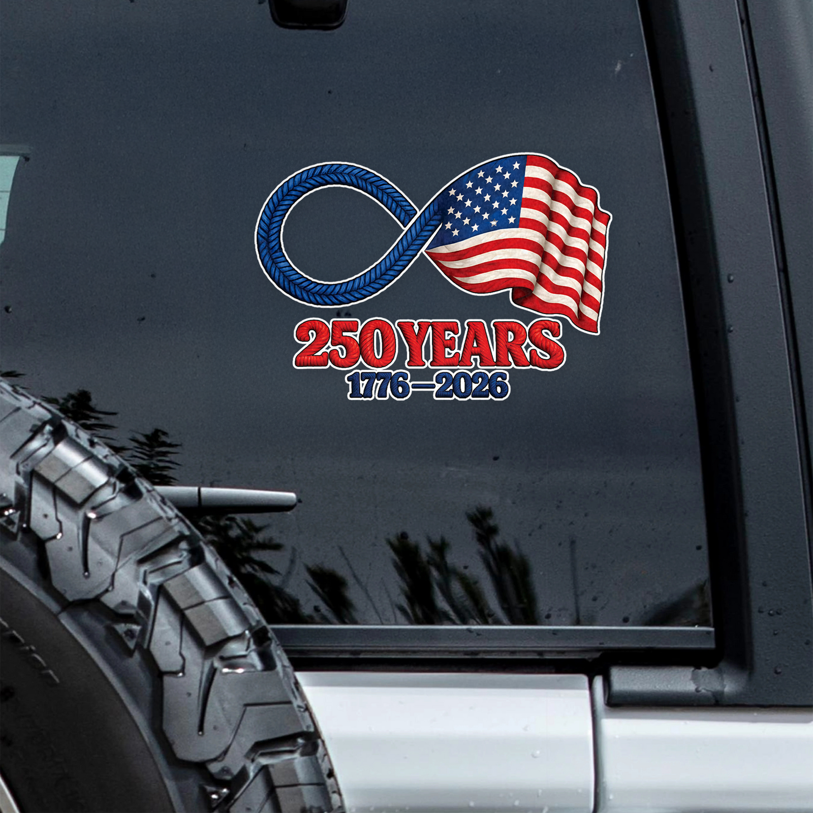 USA 250 Years Infinity Freedom American Flag Car Window Decal Sticker LM32 899343