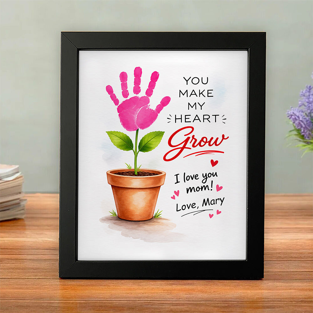 Personalized You Make My Heart Grow Handprint Flower Keepsake Picture Frame HO82 901592