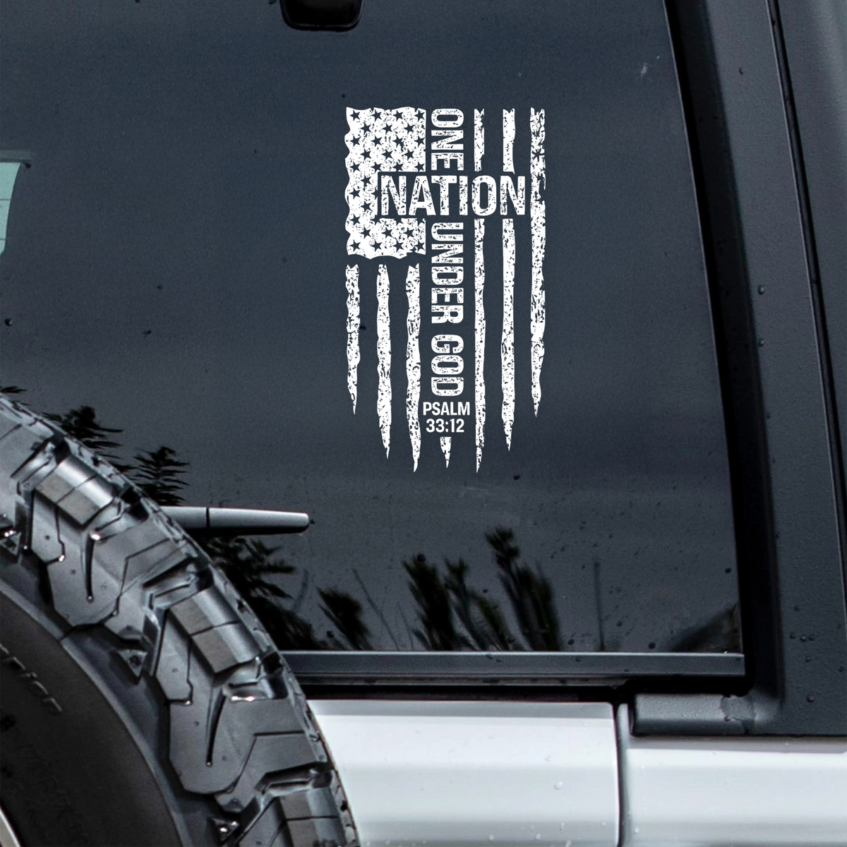 One Nation Under God Patriotic Car Window Decal Sticker HA75 898982