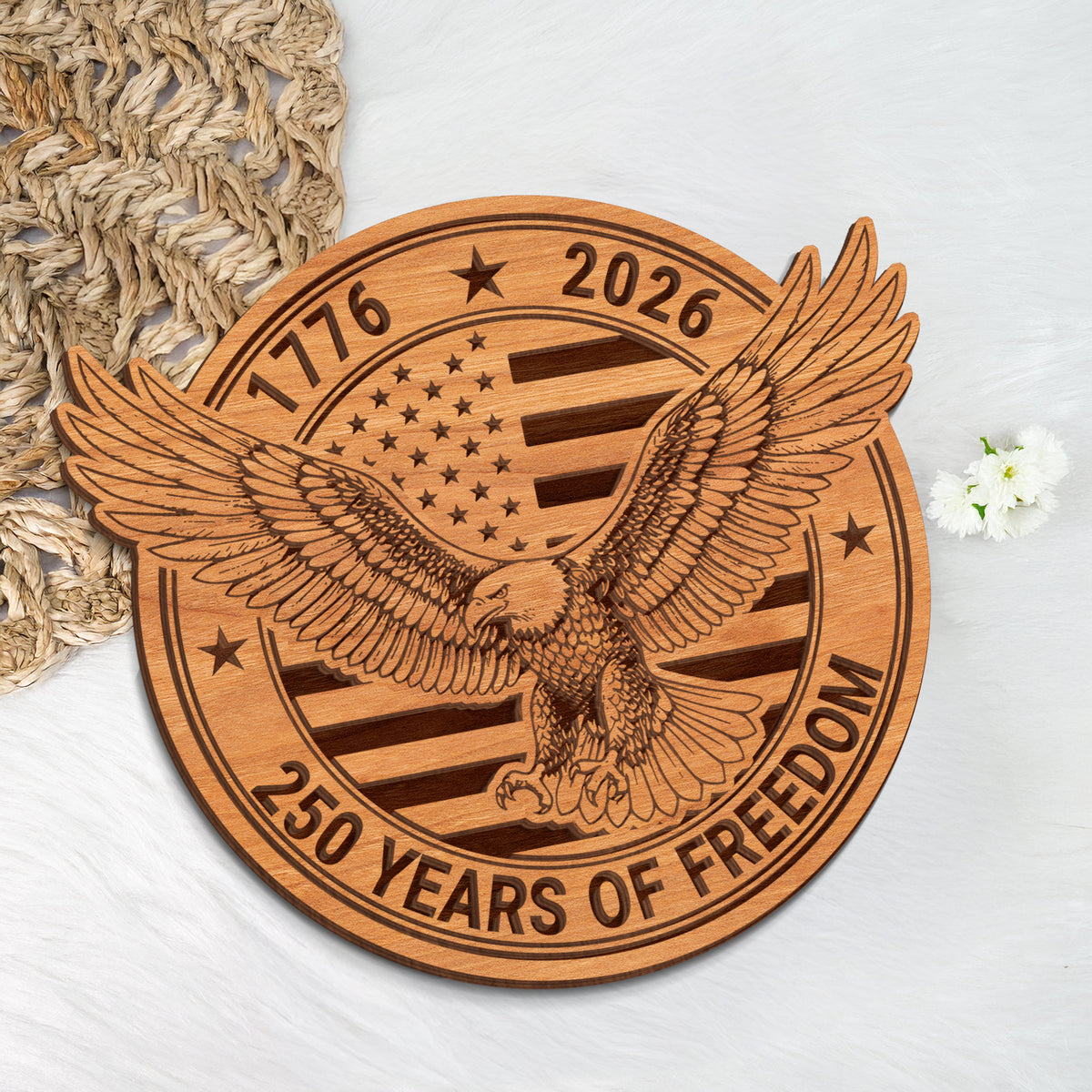 USA 250th Anniversary 1776-2026 Wooden Plaque With Stand HO82 901812
