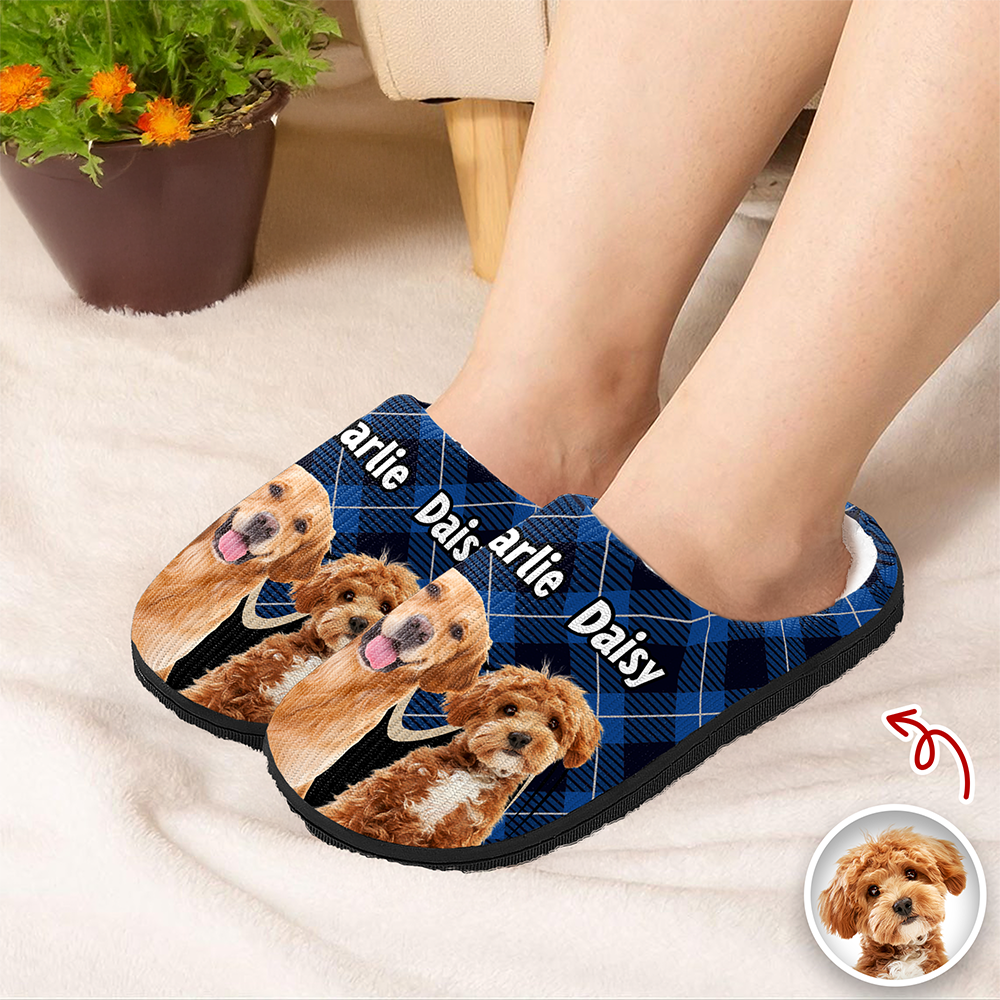 Custom Photo Dog Mom Dog Dad - Personalized Slippers HO82 900006