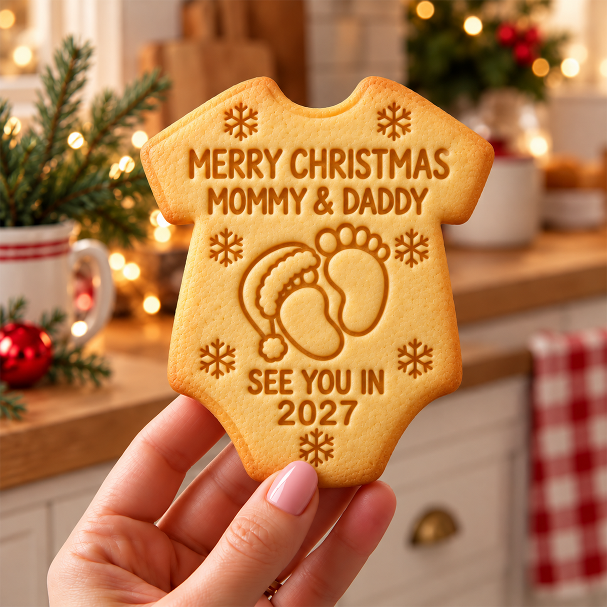 Personalized Name Baby Merry Christmas Shaped Cookie Stamp HA75 57018