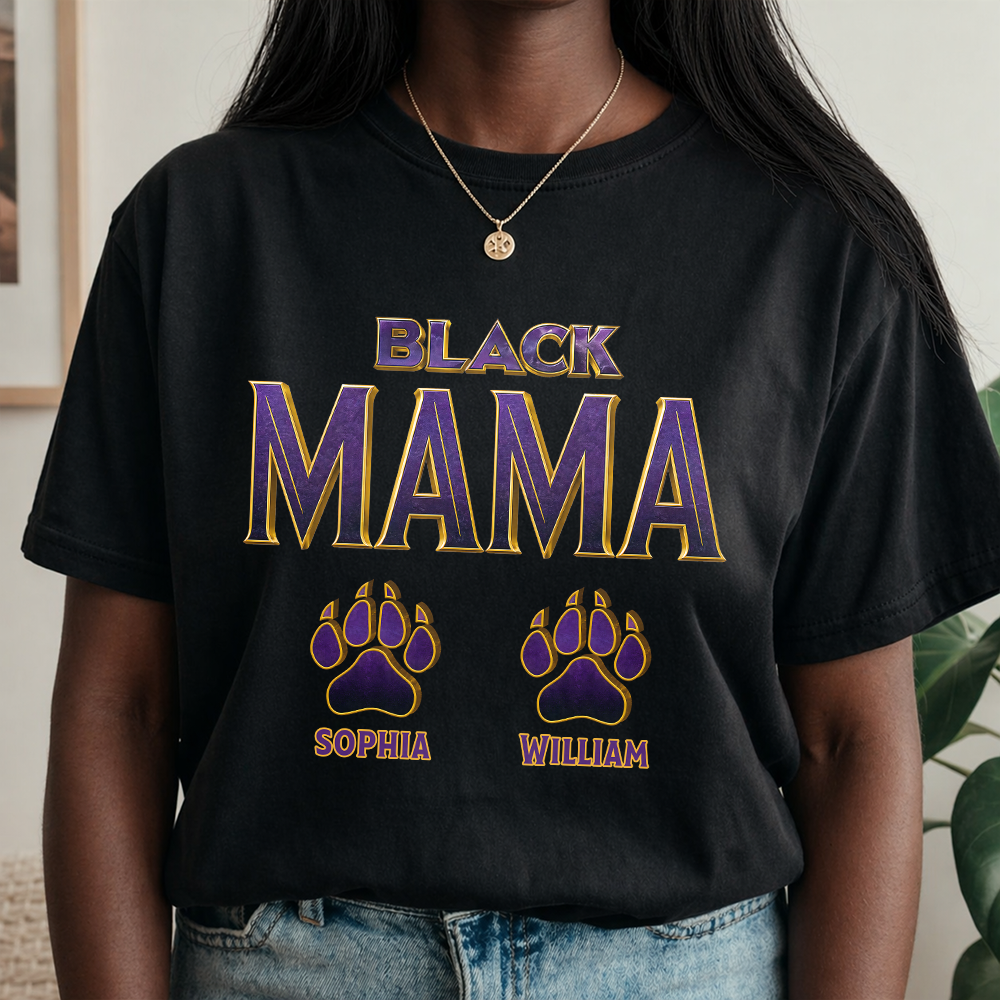 Custom Kids Names Black Mother Panther Dark Shirt, Personalized Mother’s Day Gift LM32 899887