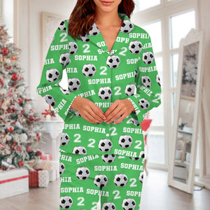 Custom Softball With Number and Name Christmas Pajamas For Sport Players LM32 891971