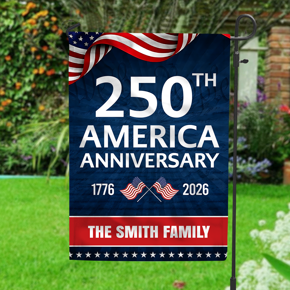 Custom Family Name 250th Anniversary 1776-2026 America Garden Flag HA75 920344