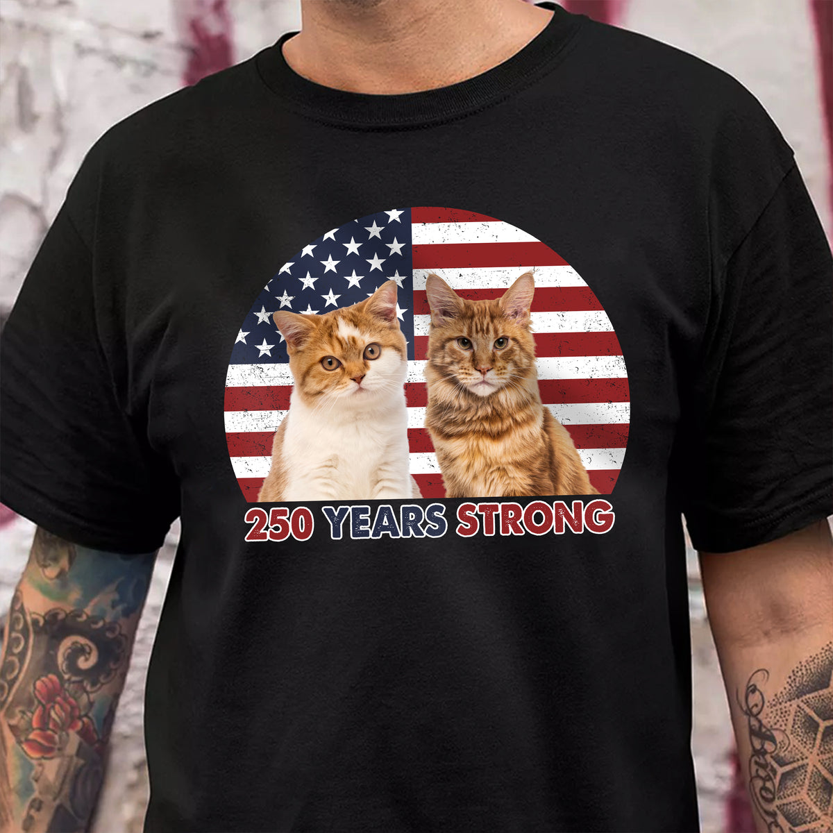 Custom Photo 250 Years Strong Dog Cat Vintage Retro Dark Shirt HO82 901282