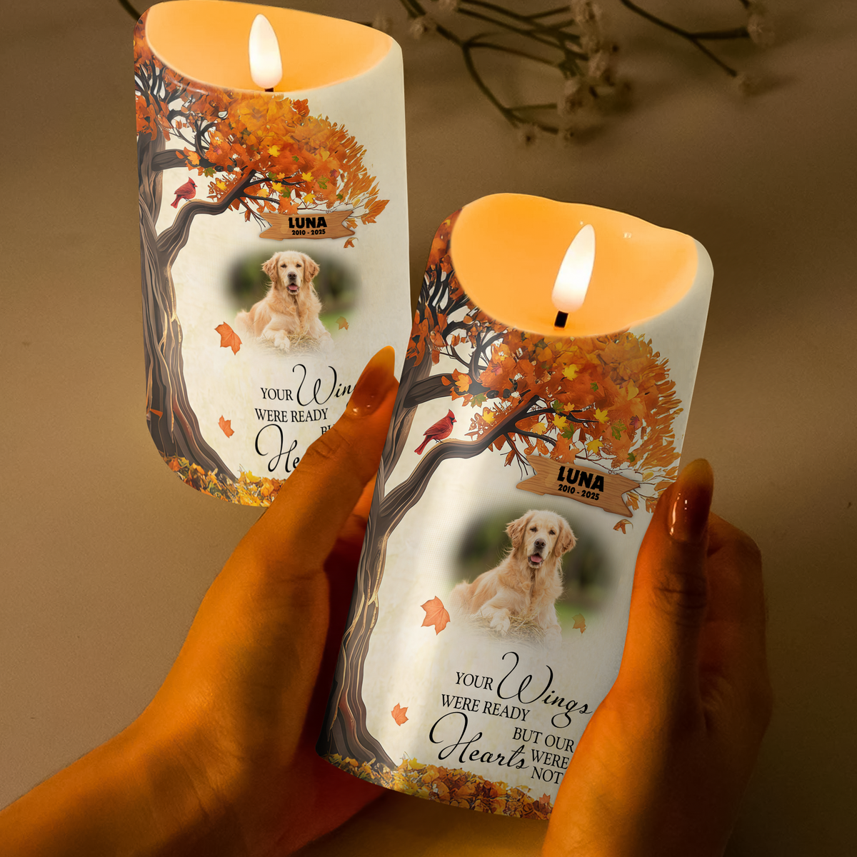 Custom Pet Photo Always Loved Never Forgotten Memorial LED Candle LM32 895893